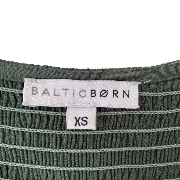 Baltic Born Smocked Elegant Green Maxi Dress size XS with pockets - Picture 4 of 8